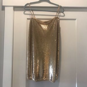 Free people gold sequin dress